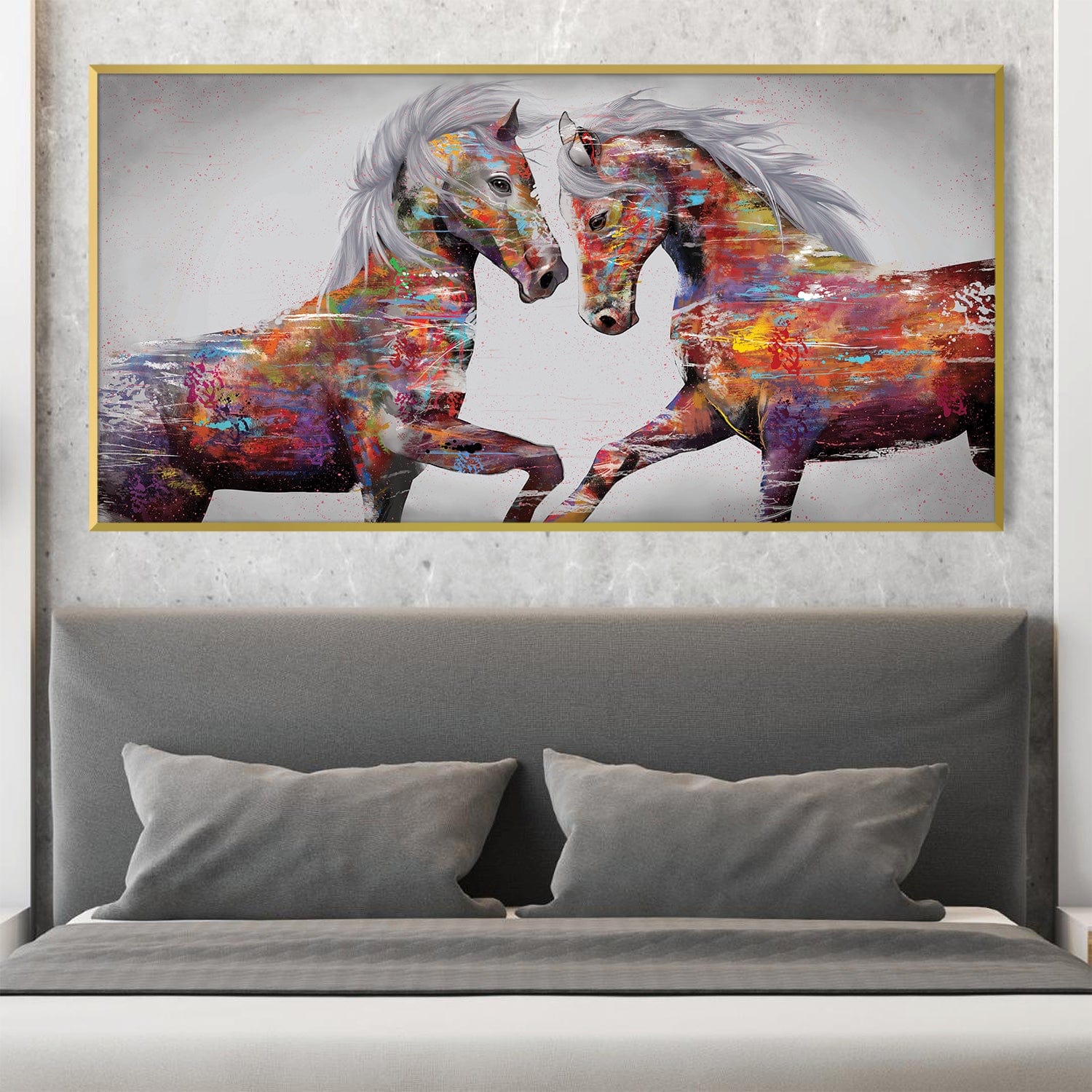 Graffiti Stallion Canvas - Single Panel Art Clock Canvas