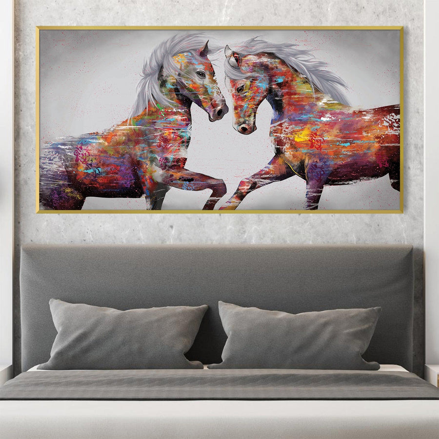 Graffiti Stallion Canvas - Single Panel Art Clock Canvas