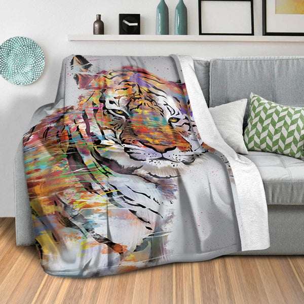 Graffiti Tiger Blanket Blanket Clock Canvas