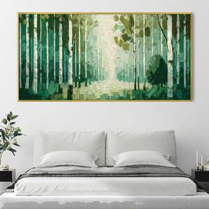 Green Corridor Canvas Art Clock Canvas