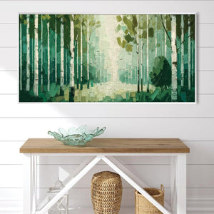 Green Corridor Canvas Art Clock Canvas