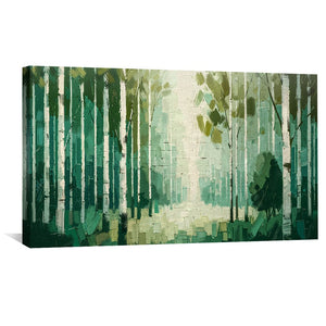 Green Corridor Canvas Art Clock Canvas