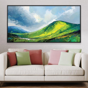 Green Valley Canvas Art 20 x 10in / Canvas Clock Canvas