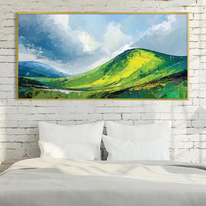 Green Valley Canvas Art Clock Canvas