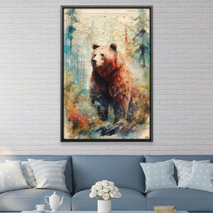 Grizzly 1 Canvas Art Clock Canvas