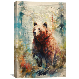 Grizzly 1 Canvas Art Clock Canvas