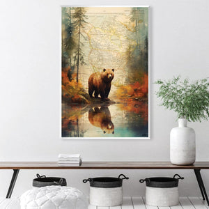 Grizzly 2 Canvas Art Clock Canvas