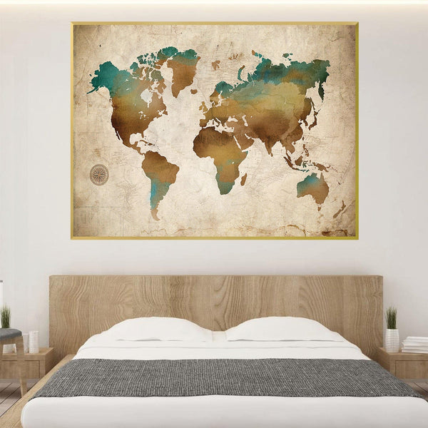 Grounded Map Canvas Art Clock Canvas