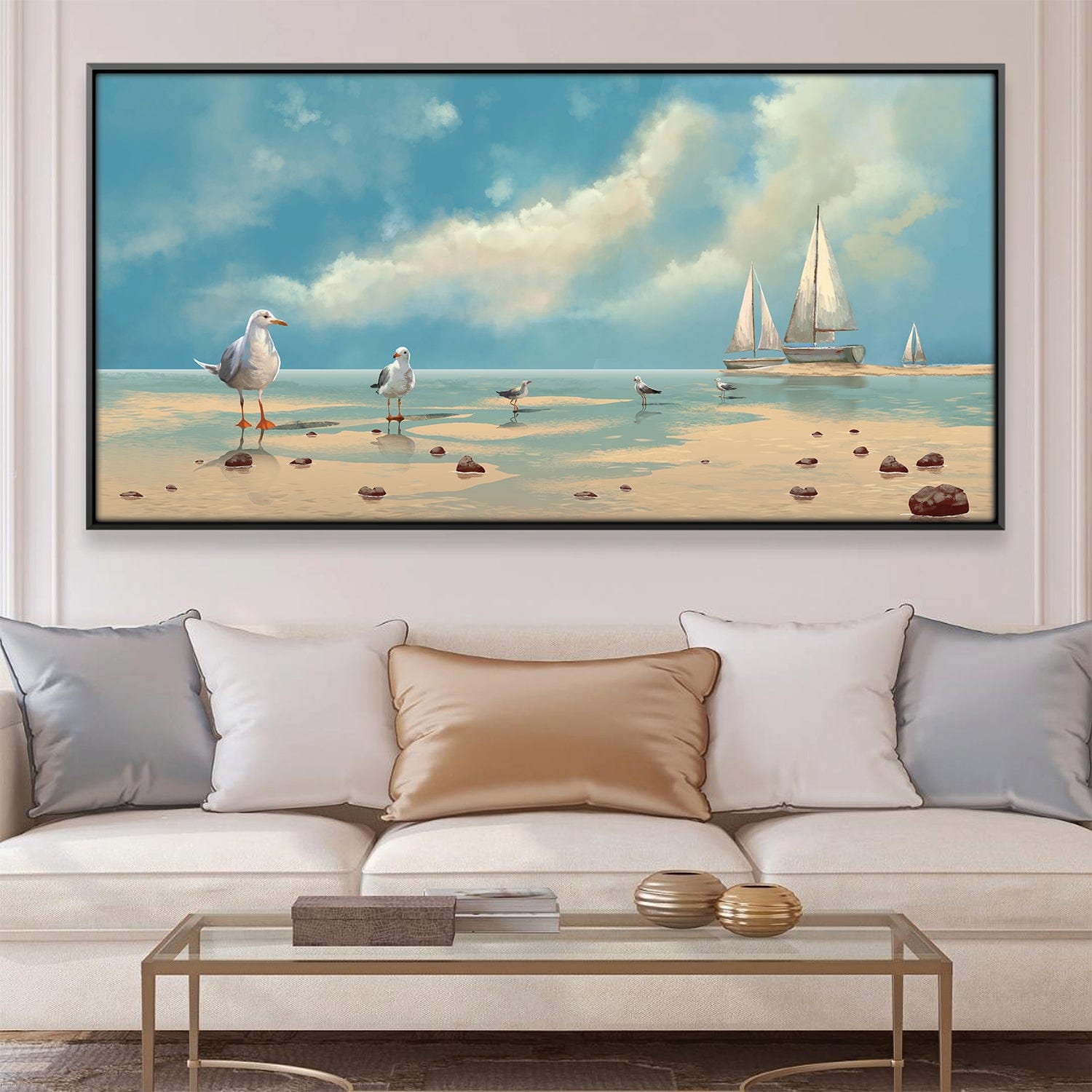 Gulls at the shore Canvas product thumbnail