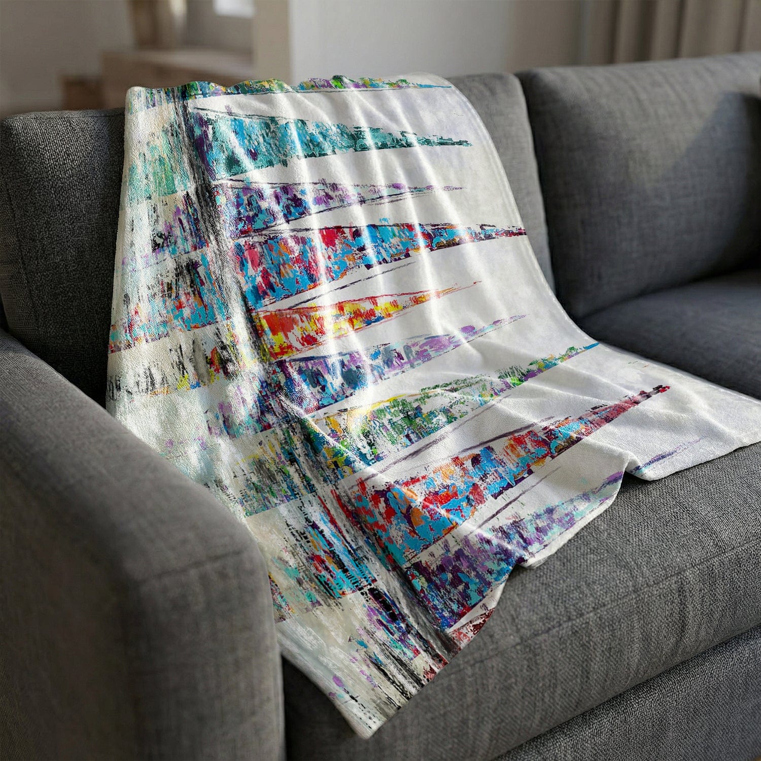 Harbor of Hues Blanket Blanket Clock Canvas