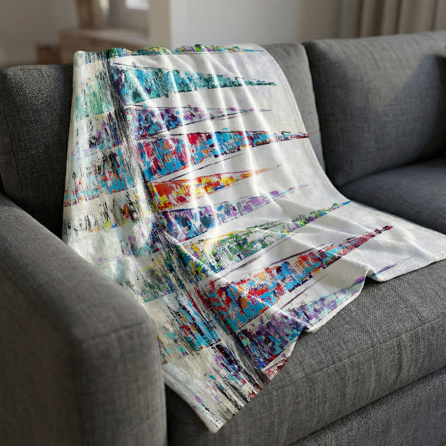 Harbor of Hues Blanket Blanket Clock Canvas