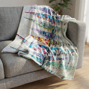 Harbor of Hues Blanket Blanket Clock Canvas