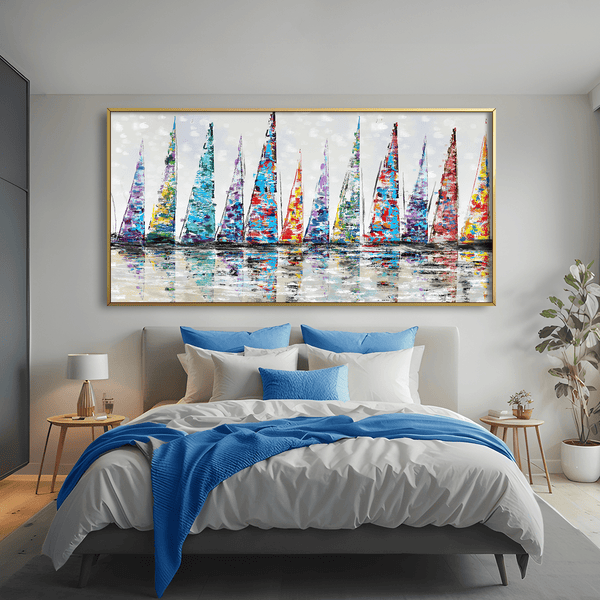 Harbor of Hues Canvas Art Clock Canvas