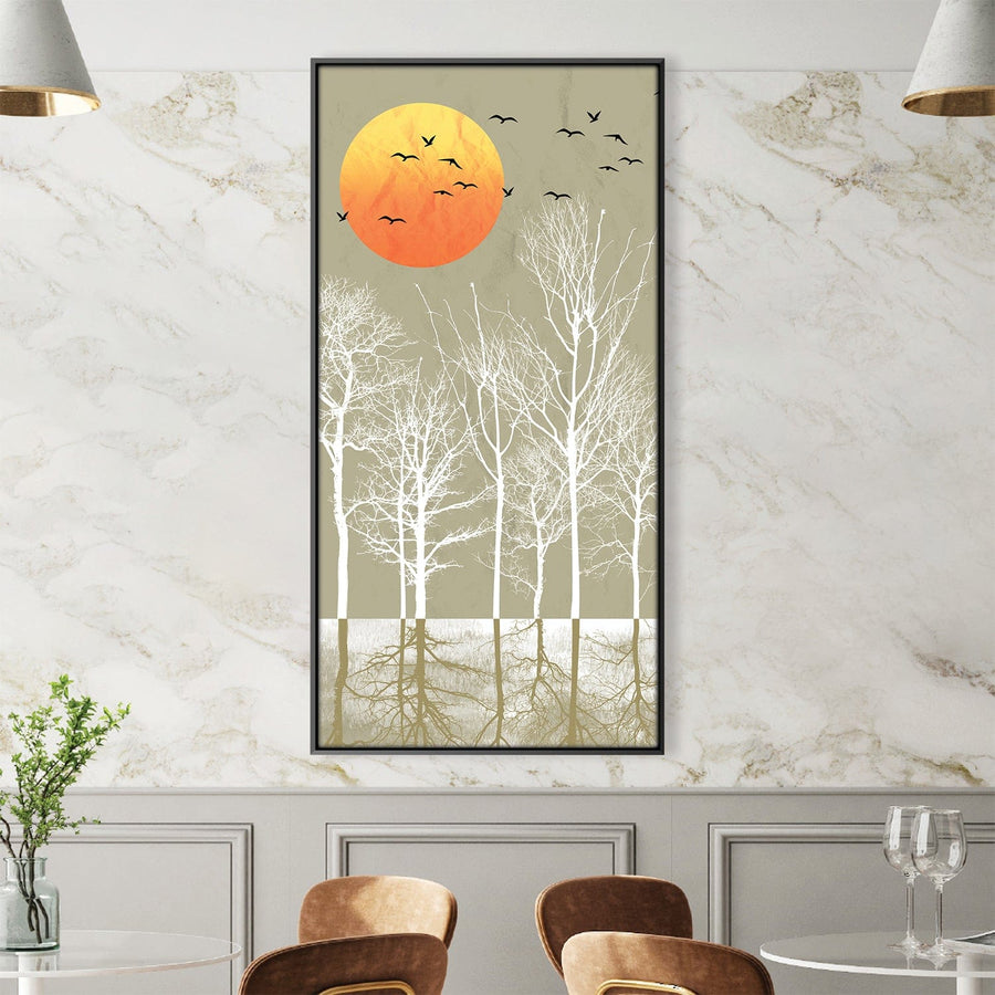 Harmony in the Orange and Grey Canvas Art Clock Canvas