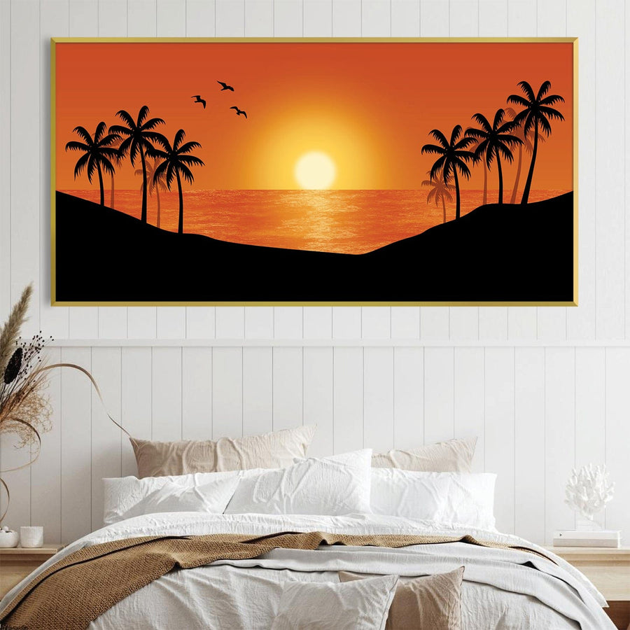 Hawaii Sunset Canvas Art Clock Canvas