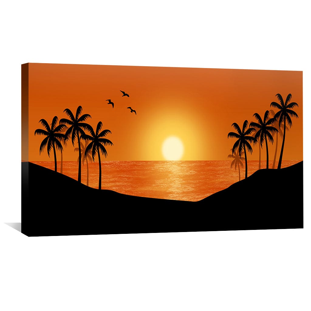 Hawaii Sunset Canvas Art Clock Canvas