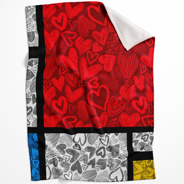 Heart Composition Blanket Blanket 75 x 100cm Clock Canvas
