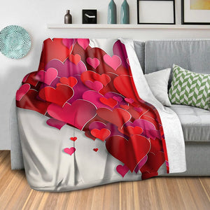 Heart Layers Blanket Blanket Clock Canvas