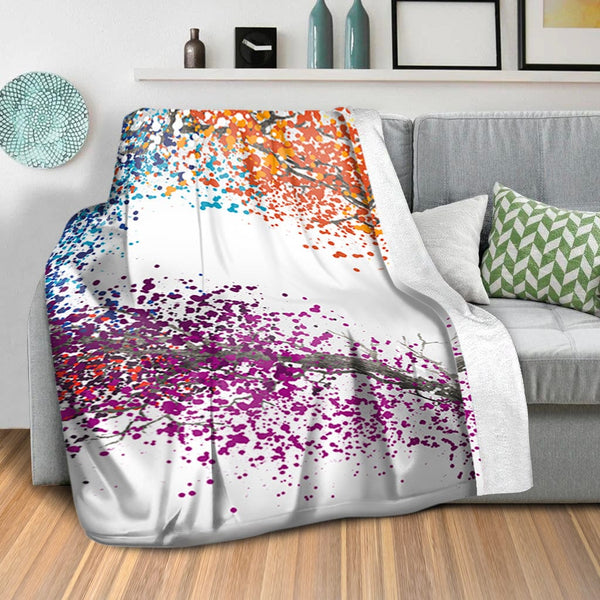 Heart of Colored leaves Blanket Blanket Clock Canvas