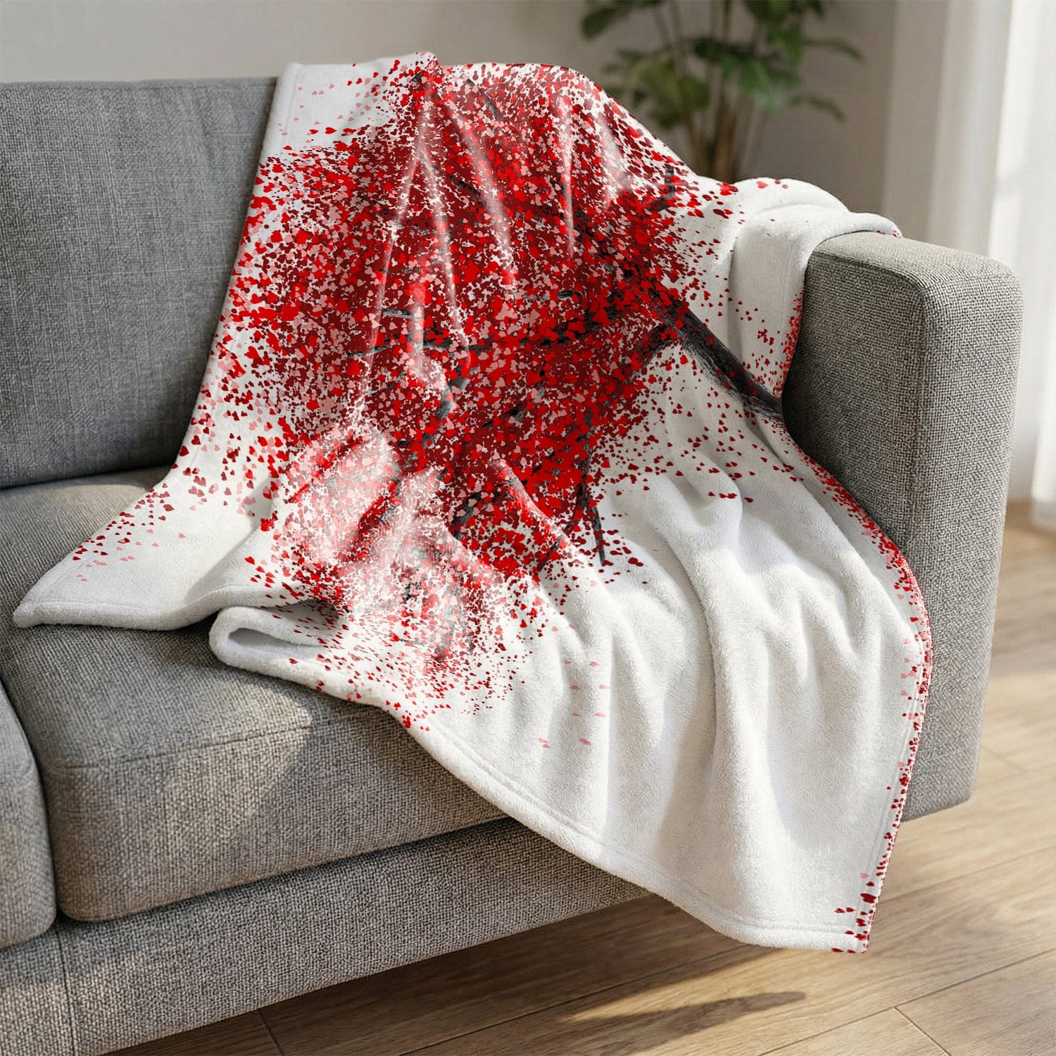 Hearts in the Wind Blanket Blanket Clock Canvas