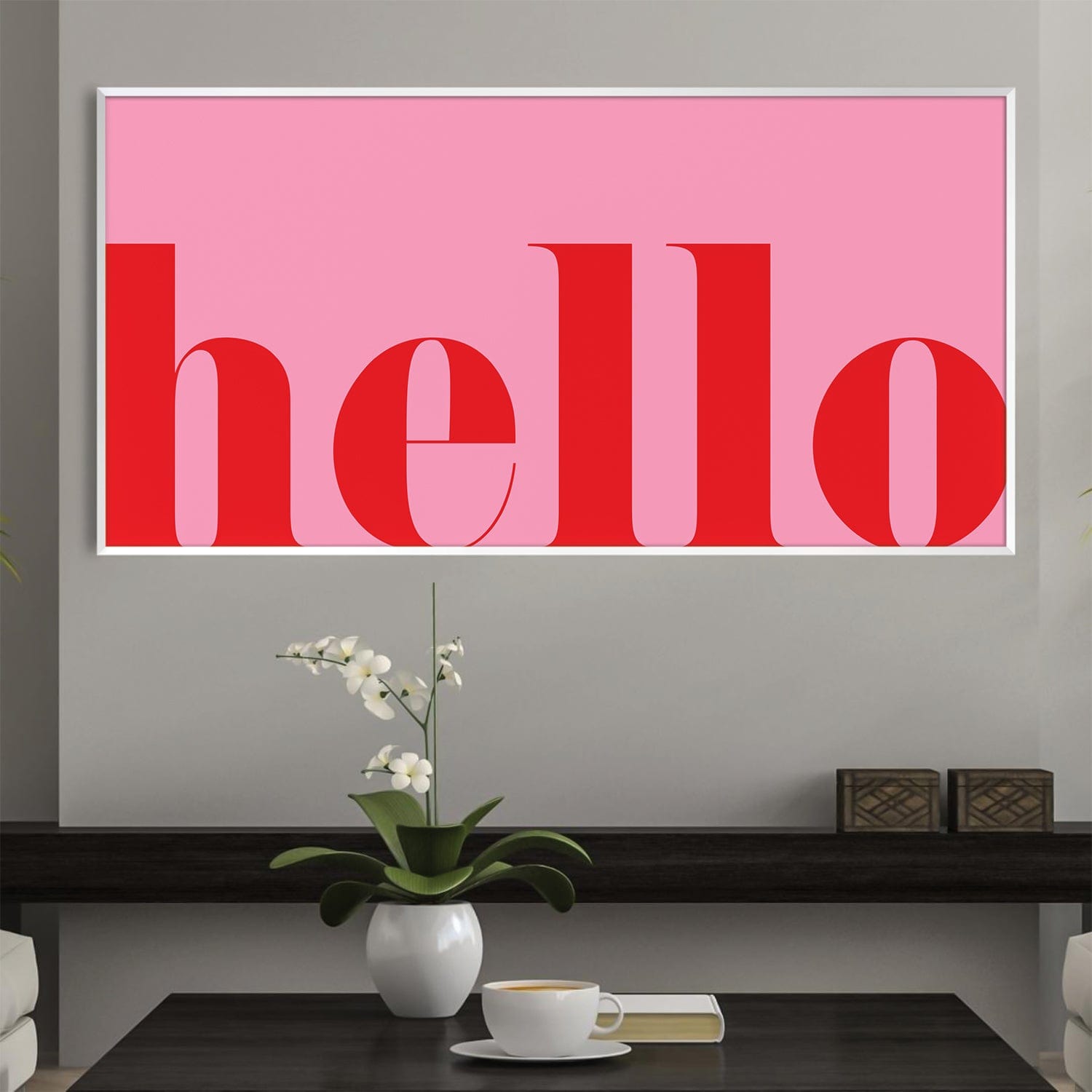 Hello Canvas Art Clock Canvas