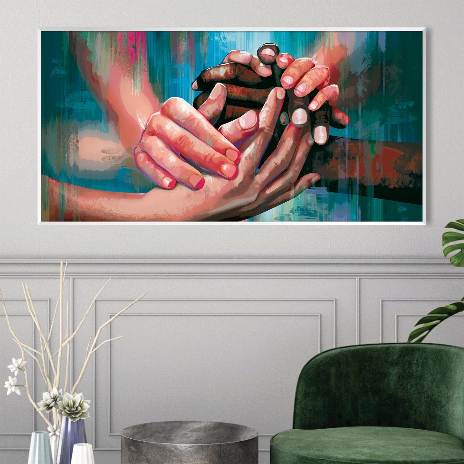 Helping Hands Canvas Art Clock Canvas