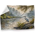 Heron’s River Blanket Blanket 30 x 40in Clock Canvas
