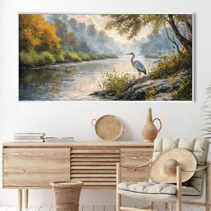 Heron’s River Canvas Art Clock Canvas