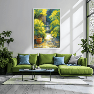 Hidden Stairway Bloom Canvas Art Clock Canvas
