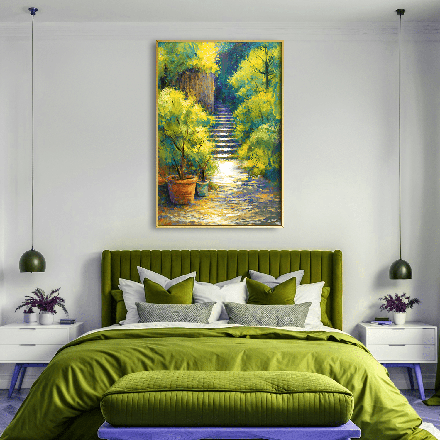Hidden Stairway Bloom Canvas Art Clock Canvas