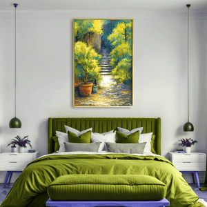 Hidden Stairway Bloom Canvas Art Clock Canvas