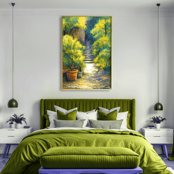 Hidden Stairway Bloom Canvas Art Clock Canvas
