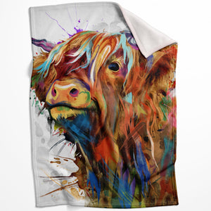 Highland Cow of Colors Blanket Blanket 75 x 100cm Clock Canvas