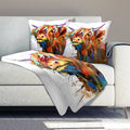 Highland Cow of Colors Dream Home Bundle Bundle 2 Cushions & 1 Blanket Clock Canvas
