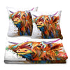 Highland Cow of Colors Dream Home Bundle Bundle 2 Cushions & 1 Blanket Clock Canvas