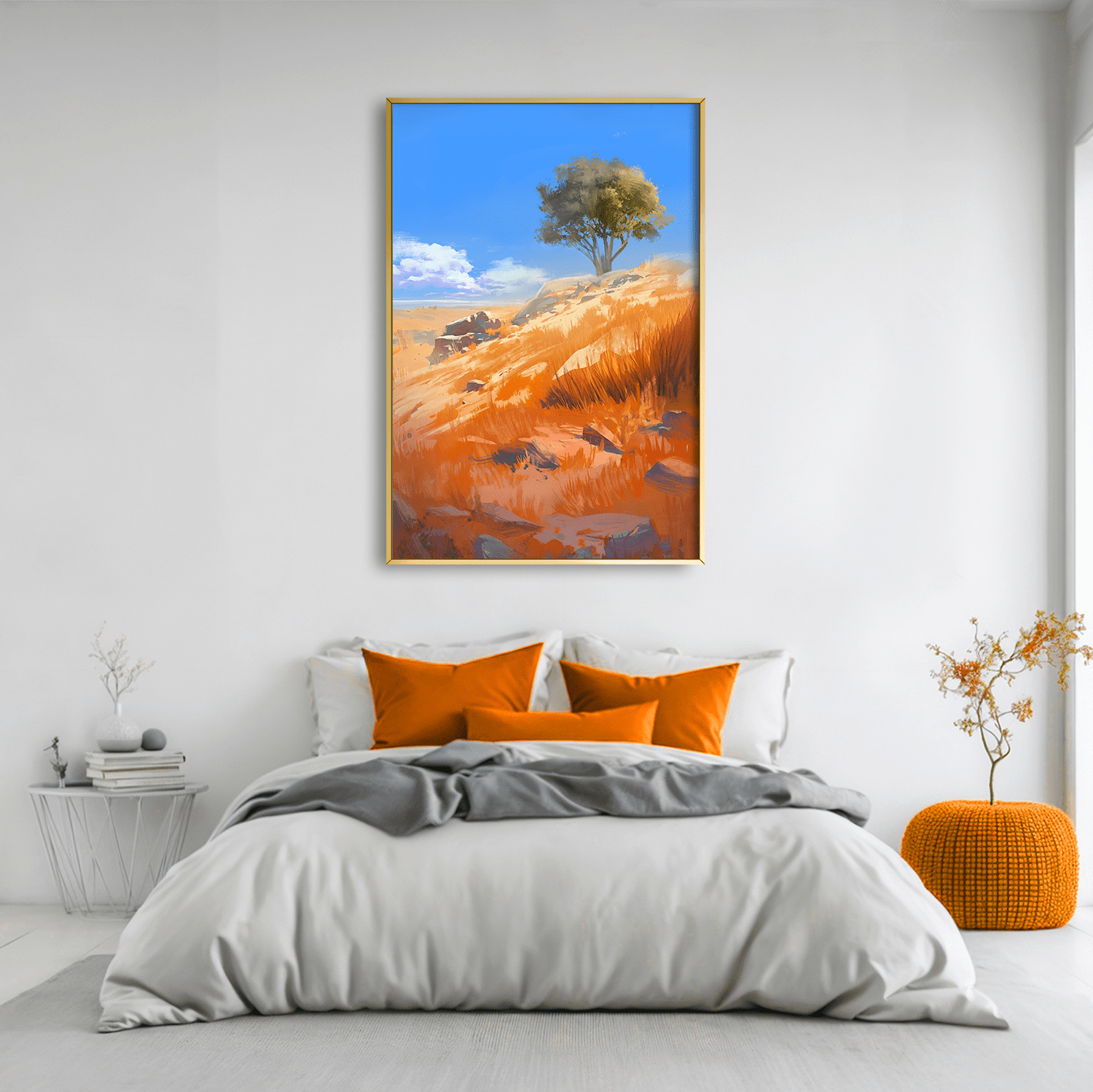 Hillside Desert Wind Canvas Art Clock Canvas