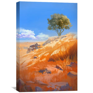 Hillside Desert Wind Canvas Art Clock Canvas