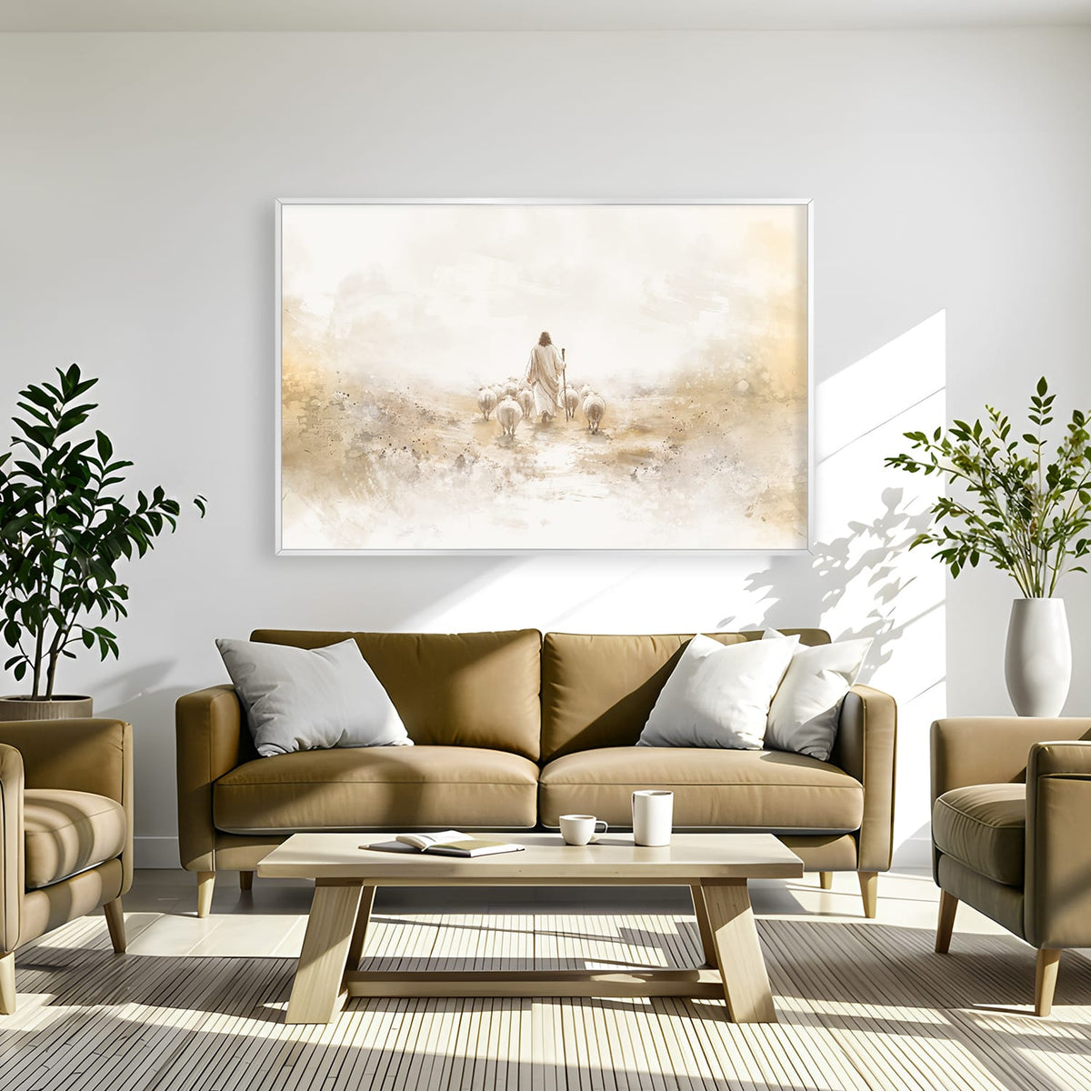 His Flock, His Promise Canvas Art 18 x 12in / Canvas Clock Canvas