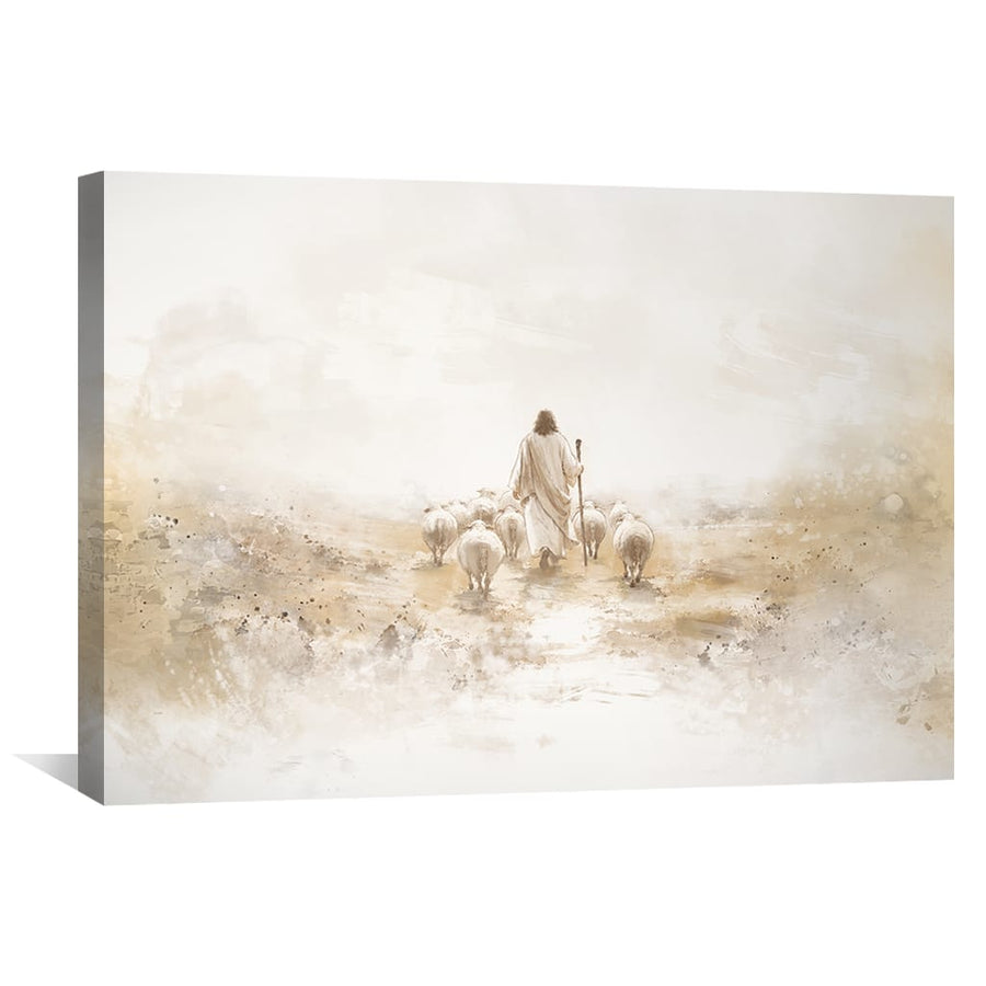 His Flock, His Promise Canvas Art Clock Canvas