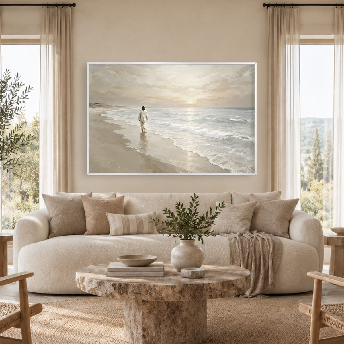 His Presence by the Sea Canvas Art 18 x 12in / Canvas Clock Canvas