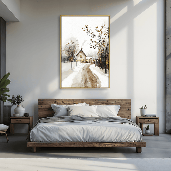 Home in the Hushed Cold Canvas Art Clock Canvas