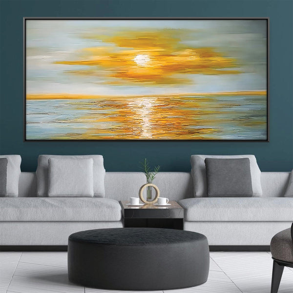 Horizon Ocean Canvas Art Clock Canvas