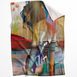 Horizon Woman C Blanket Blanket 75 x 100cm Clock Canvas
