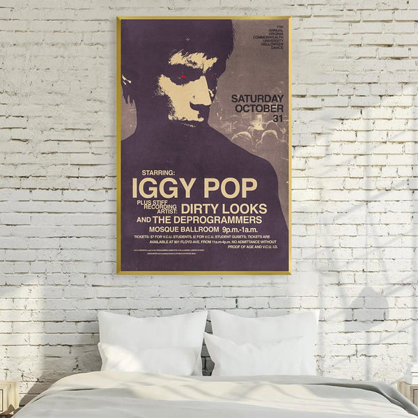 Iggy Pop 1981 Canvas Art Clock Canvas