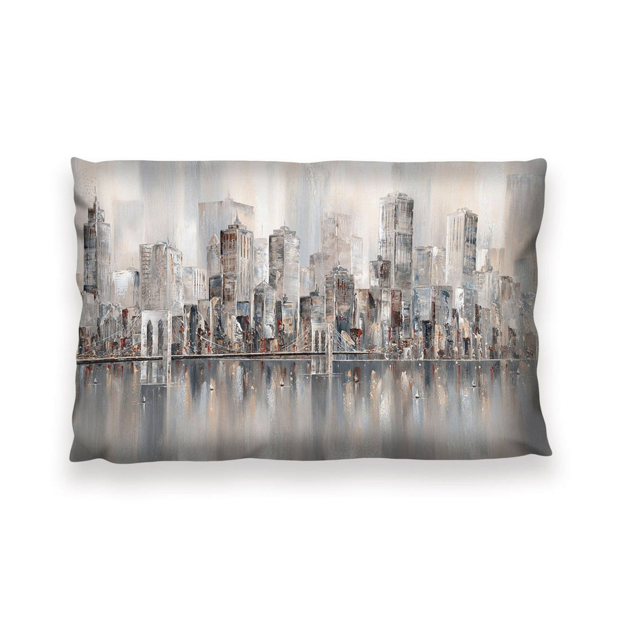 Illusions, New York Skyline Cushion Cushion 13 x 19in Clock Canvas