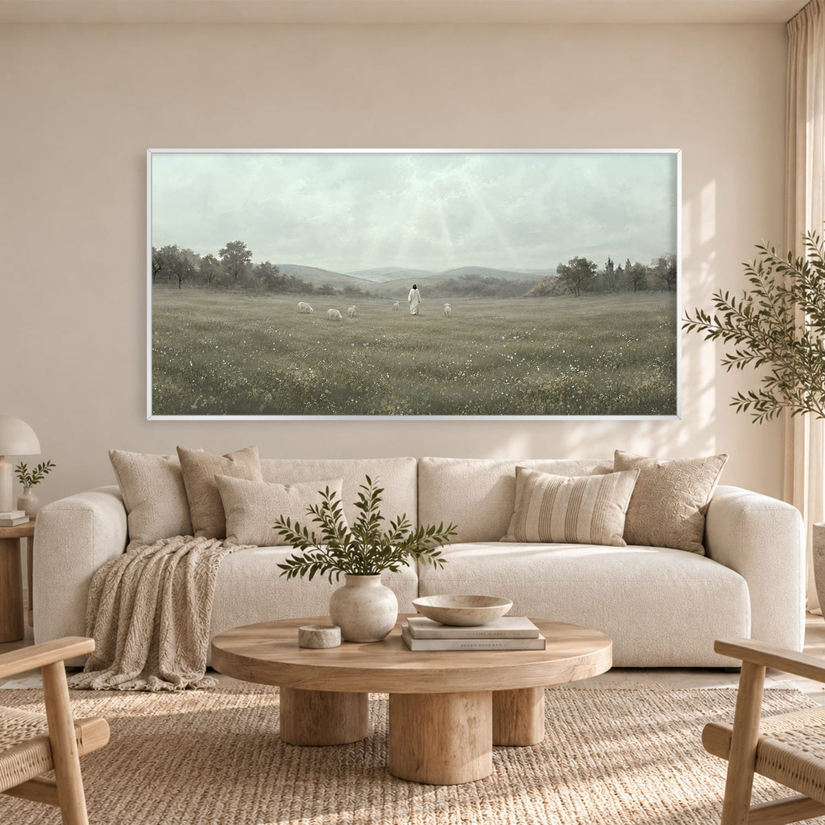 In Green Pastures Canvas Art 20 x 10in / Canvas Clock Canvas