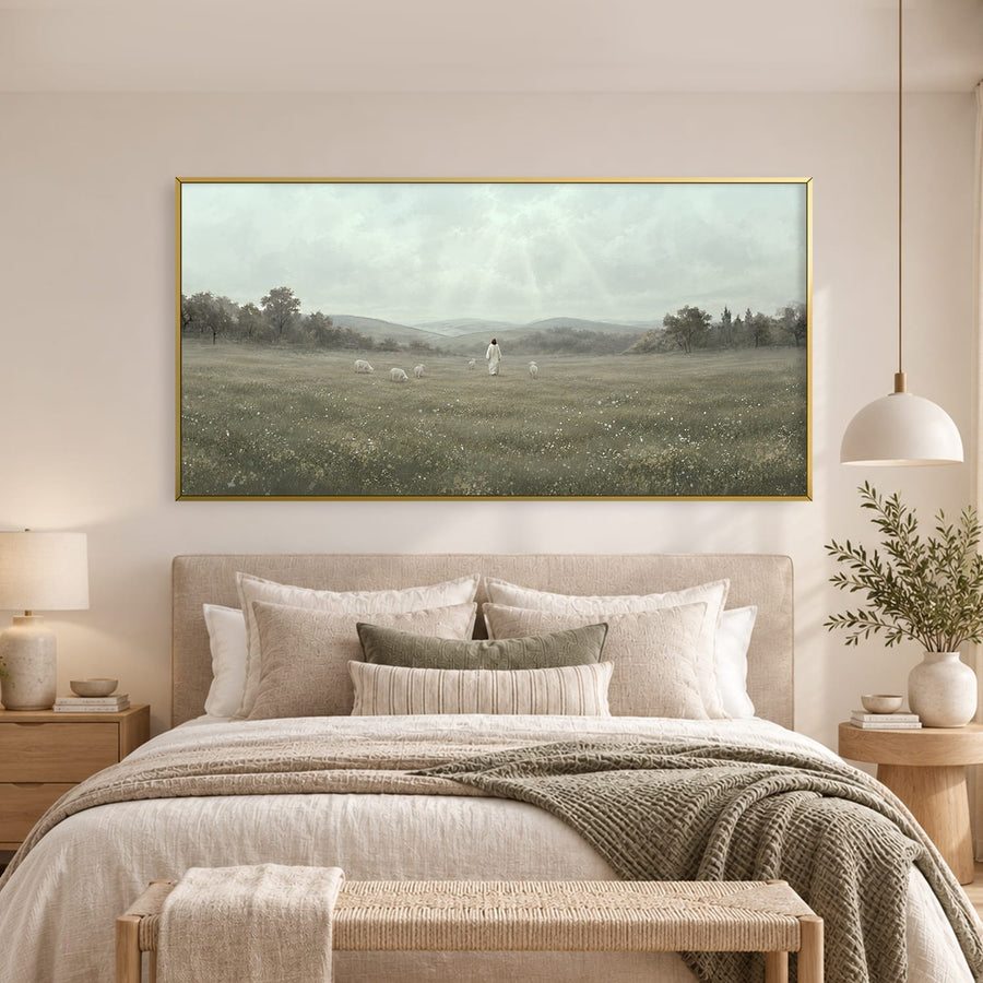 In Green Pastures Canvas Art Clock Canvas