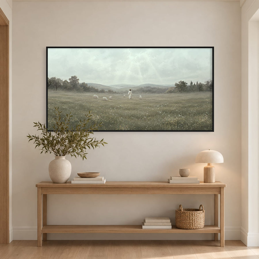 In Green Pastures Canvas Art Clock Canvas