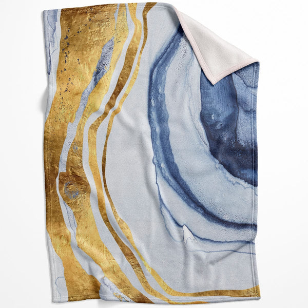 Indigo Flow A Blanket Blanket 75 x 100cm Clock Canvas