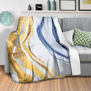 Indigo Flow A Blanket Blanket Clock Canvas